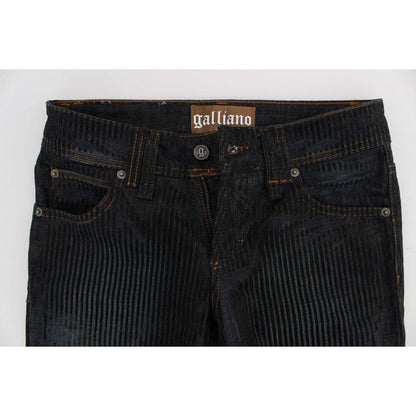 John Galliano Blue Wash Cotton Blend Slim Fit Bootcut Jeans