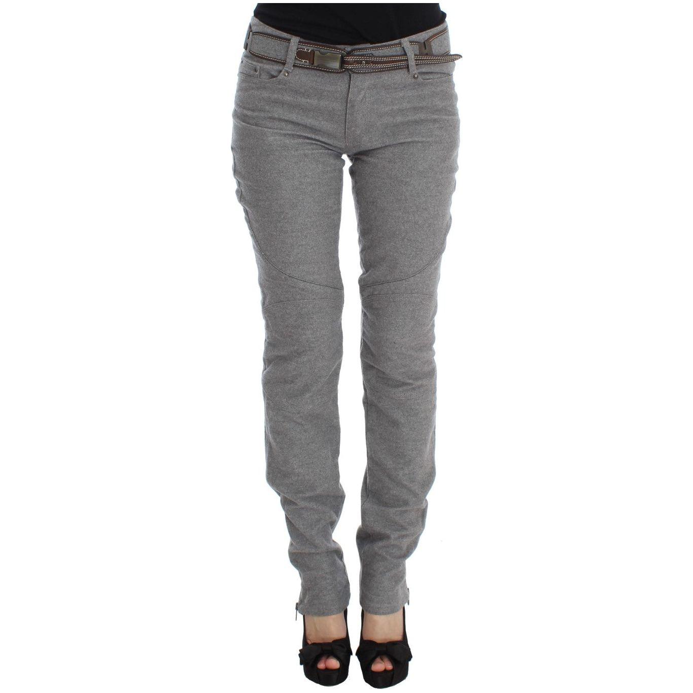 Ermanno Scervino Gray Cotton Slim Fit Casual Bootcut Pants 1728,67345645728,Casual Pants - Pants - Clothing,Clothing,Ermanno Scervino,Gray,IT46|XL,Jeans & Pants - Women - Clothing,Material: 100% Cotton,New with tags,Pants - Clothing,Women,Women - Clothing