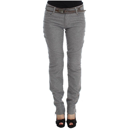 Ermanno Scervino Gray Cotton Slim Fit Casual Bootcut Pants