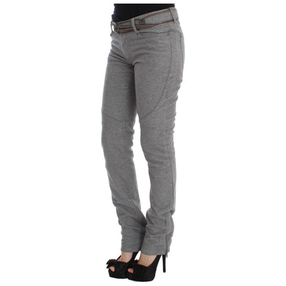 Ermanno Scervino Gray Cotton Slim Fit Casual Bootcut Pants 1728,67345645728,Casual Pants - Pants - Clothing,Clothing,Ermanno Scervino,Gray,IT46|XL,Jeans & Pants - Women - Clothing,Material: 100% Cotton,New with tags,Pants - Clothing,Women,Women - Clothing