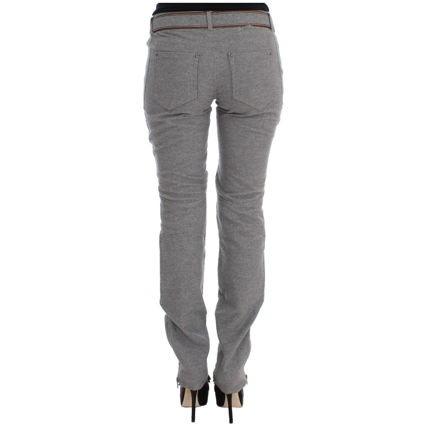 Ermanno Scervino Gray Cotton Slim Fit Casual Bootcut Pants 1728,67345645728,Casual Pants - Pants - Clothing,Clothing,Ermanno Scervino,Gray,IT46|XL,Jeans & Pants - Women - Clothing,Material: 100% Cotton,New with tags,Pants - Clothing,Women,Women - Clothing