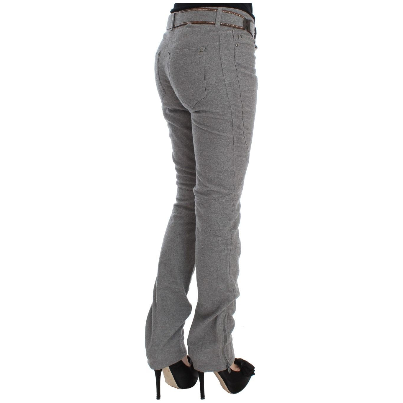 Ermanno Scervino Gray Cotton Slim Fit Casual Bootcut Pants 1728,67345645728,Casual Pants - Pants - Clothing,Clothing,Ermanno Scervino,Gray,IT46|XL,Jeans & Pants - Women - Clothing,Material: 100% Cotton,New with tags,Pants - Clothing,Women,Women - Clothing