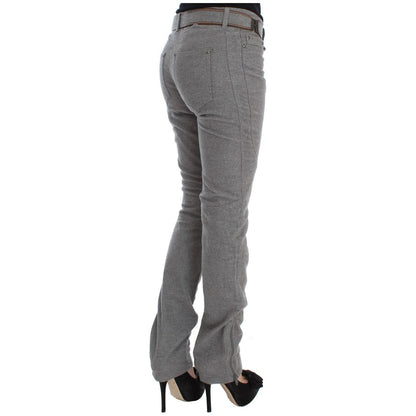 Ermanno Scervino Gray Cotton Slim Fit Casual Bootcut Pants 1728,67345645728,Casual Pants - Pants - Clothing,Clothing,Ermanno Scervino,Gray,IT46|XL,Jeans & Pants - Women - Clothing,Material: 100% Cotton,New with tags,Pants - Clothing,Women,Women - Clothing