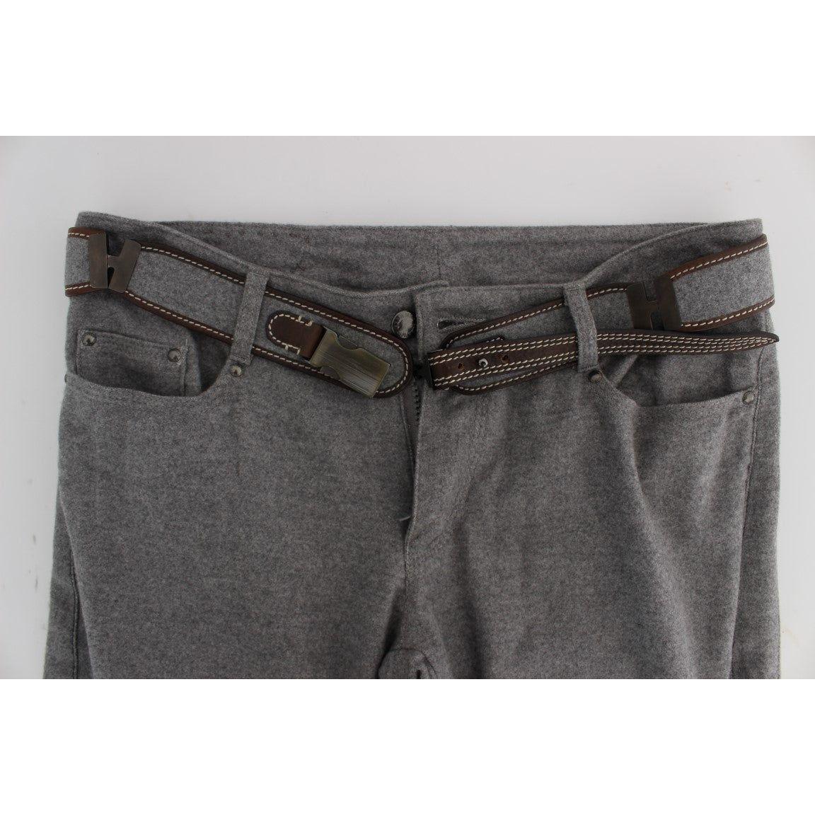 Ermanno Scervino Gray Cotton Slim Fit Casual Bootcut Pants 1728,67345645728,Casual Pants - Pants - Clothing,Clothing,Ermanno Scervino,Gray,IT46|XL,Jeans & Pants - Women - Clothing,Material: 100% Cotton,New with tags,Pants - Clothing,Women,Women - Clothing