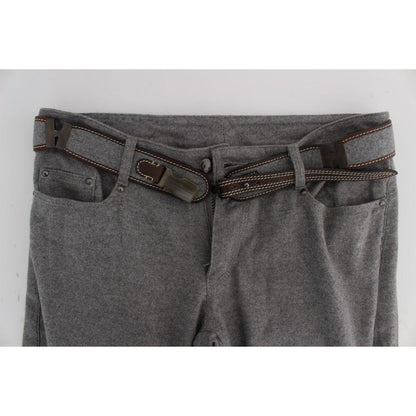 Ermanno Scervino Gray Cotton Slim Fit Casual Bootcut Pants 1728,67345645728,Casual Pants - Pants - Clothing,Clothing,Ermanno Scervino,Gray,IT46|XL,Jeans & Pants - Women - Clothing,Material: 100% Cotton,New with tags,Pants - Clothing,Women,Women - Clothing