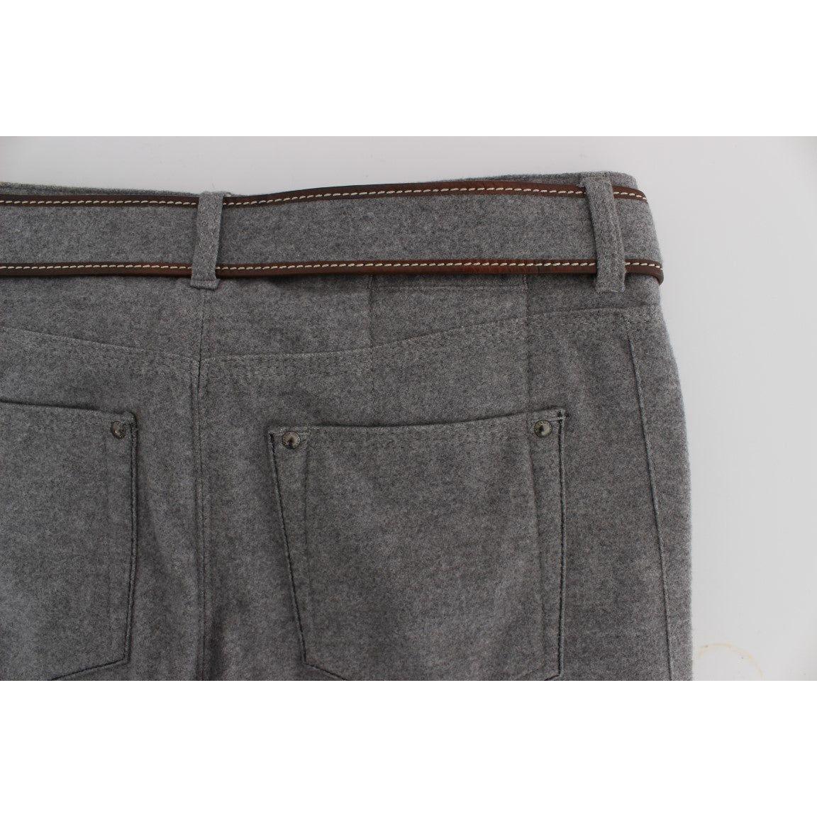 Ermanno Scervino Gray Cotton Slim Fit Casual Bootcut Pants 1728,67345645728,Casual Pants - Pants - Clothing,Clothing,Ermanno Scervino,Gray,IT46|XL,Jeans & Pants - Women - Clothing,Material: 100% Cotton,New with tags,Pants - Clothing,Women,Women - Clothing