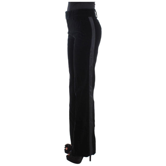 Ermanno Scervino Elegant Black Wide Leg Silk Blend Pants Jeans & Pants Ermanno Scervino