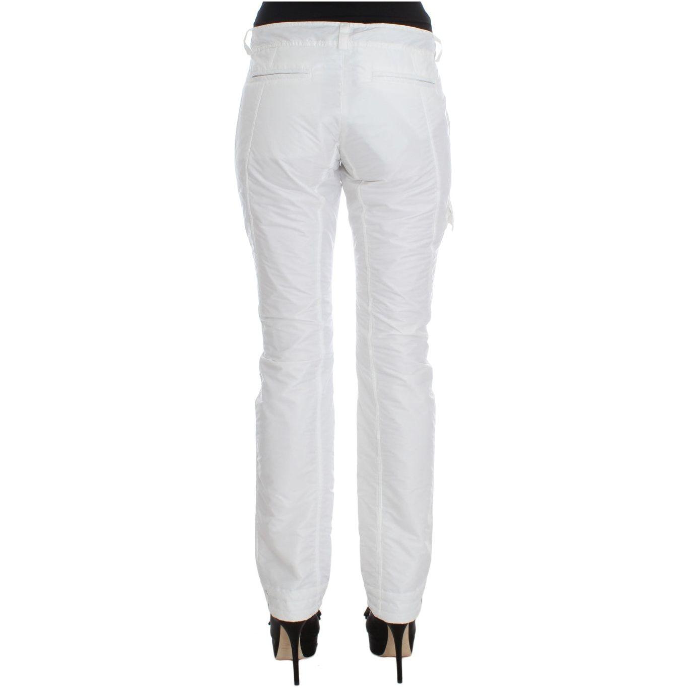 Ermanno Scervino Chic White Nylon Cargo Pants by Italian Designer Ermanno Scervino