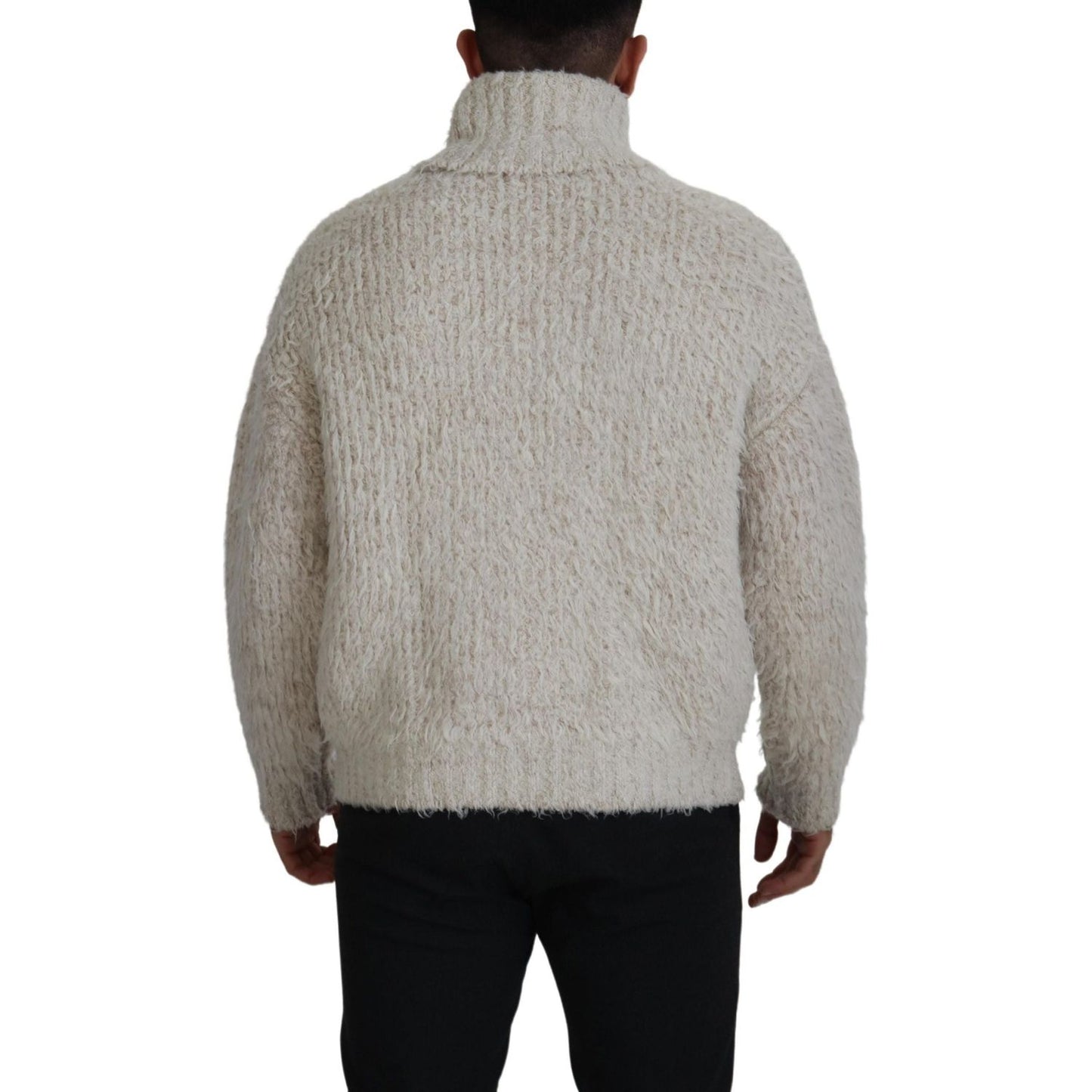 Dolce & Gabbana Elegant Cream Turtleneck Wool Blend Sweater Dolce & Gabbana