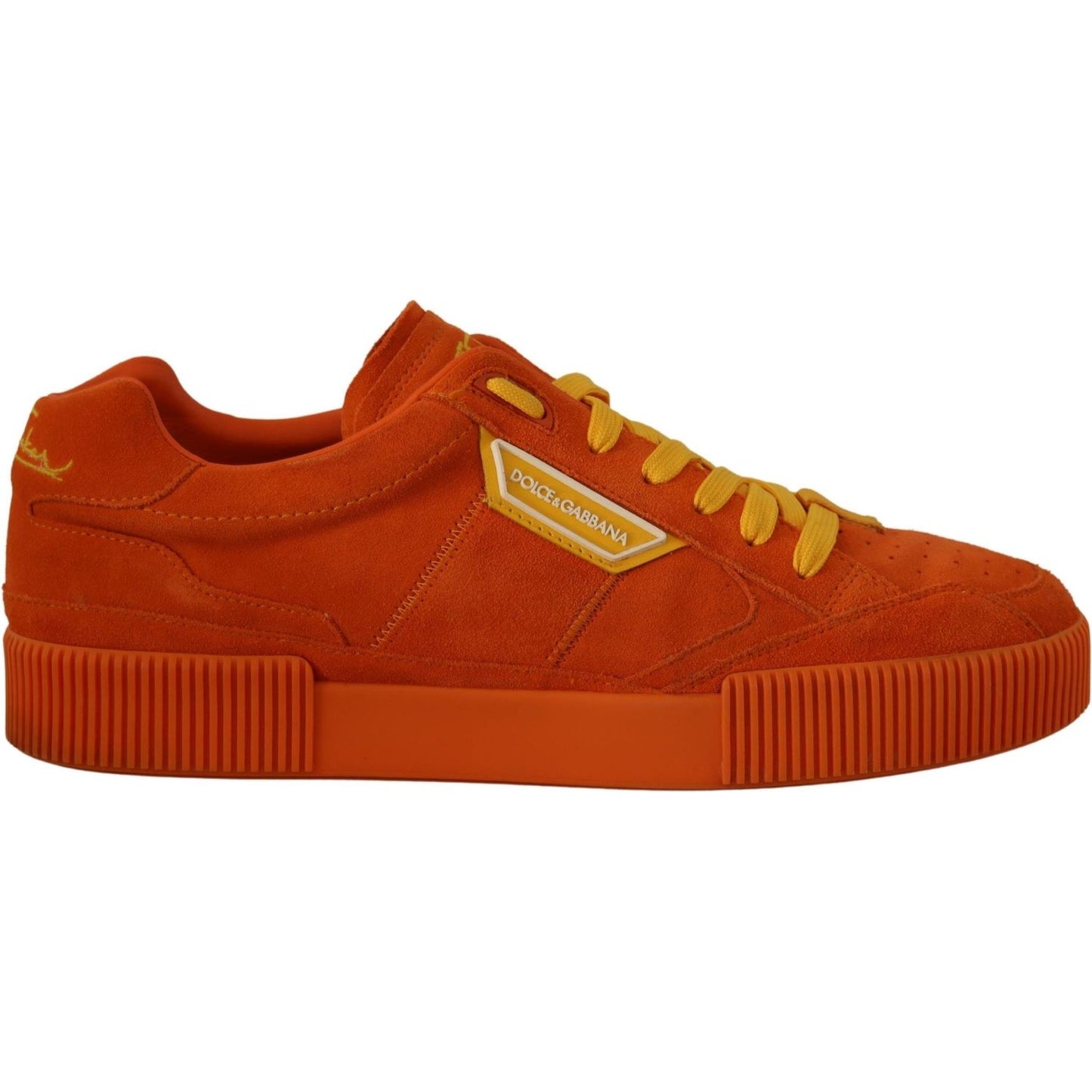 Dolce & Gabbana Orange Suede Italian Sneakers Dolce & Gabbana