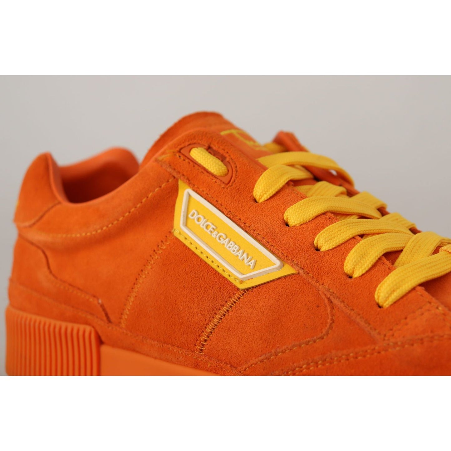 Dolce & Gabbana Orange Suede Italian Sneakers Dolce & Gabbana