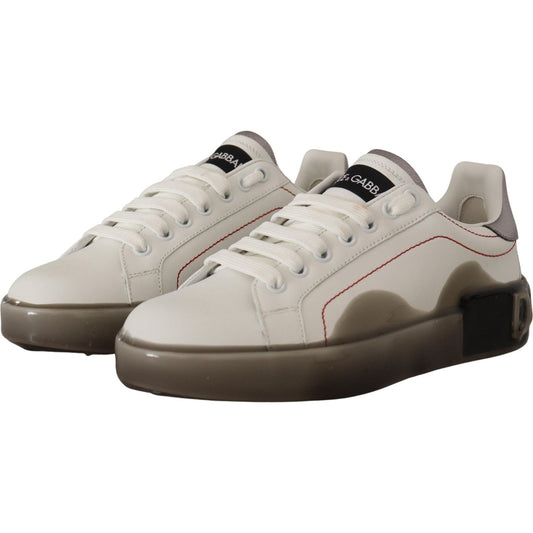 Dolce & Gabbana Elegant White Leather Sneakers Dolce & Gabbana