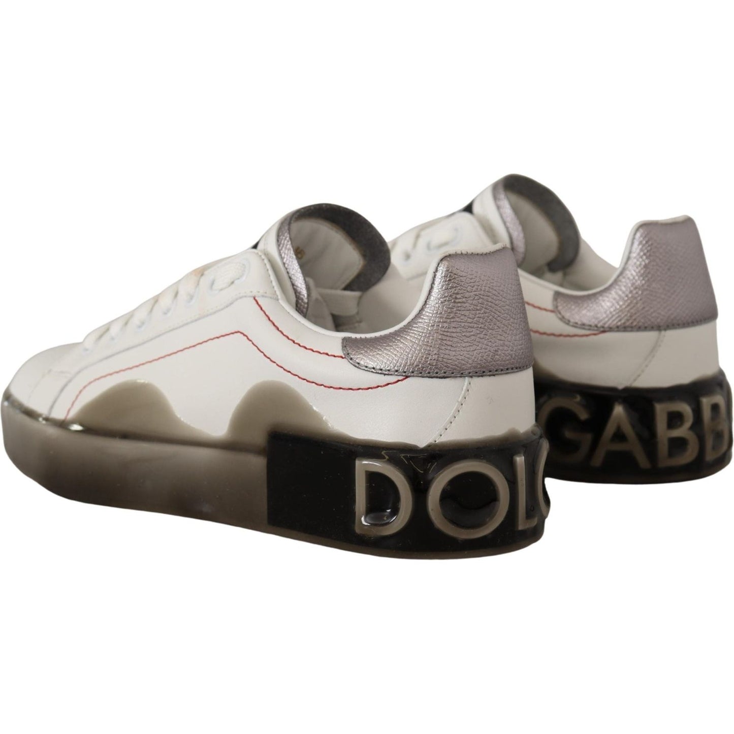 Dolce & Gabbana Elegant White Leather Sneakers Dolce & Gabbana