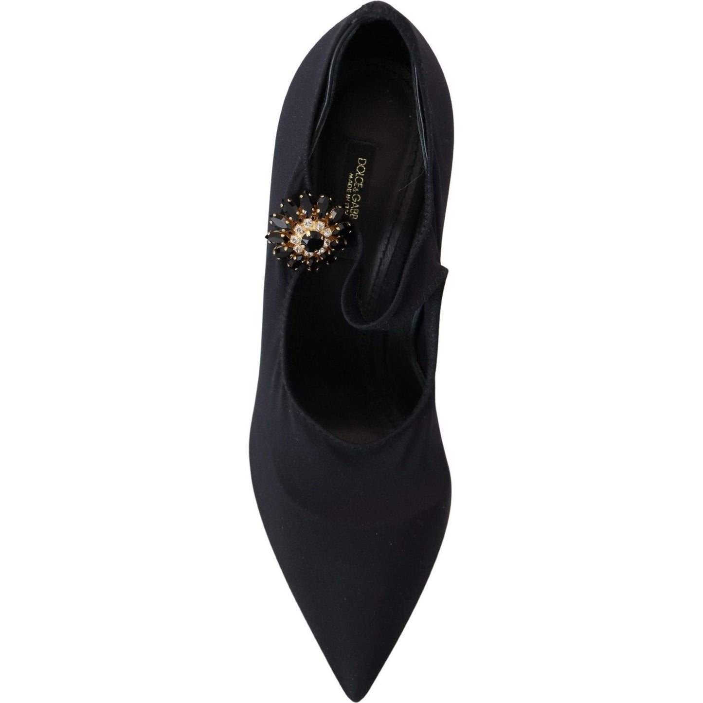 Dolce & Gabbana Chic Black Mary Jane Sock Pumps with Crystals Dolce & Gabbana