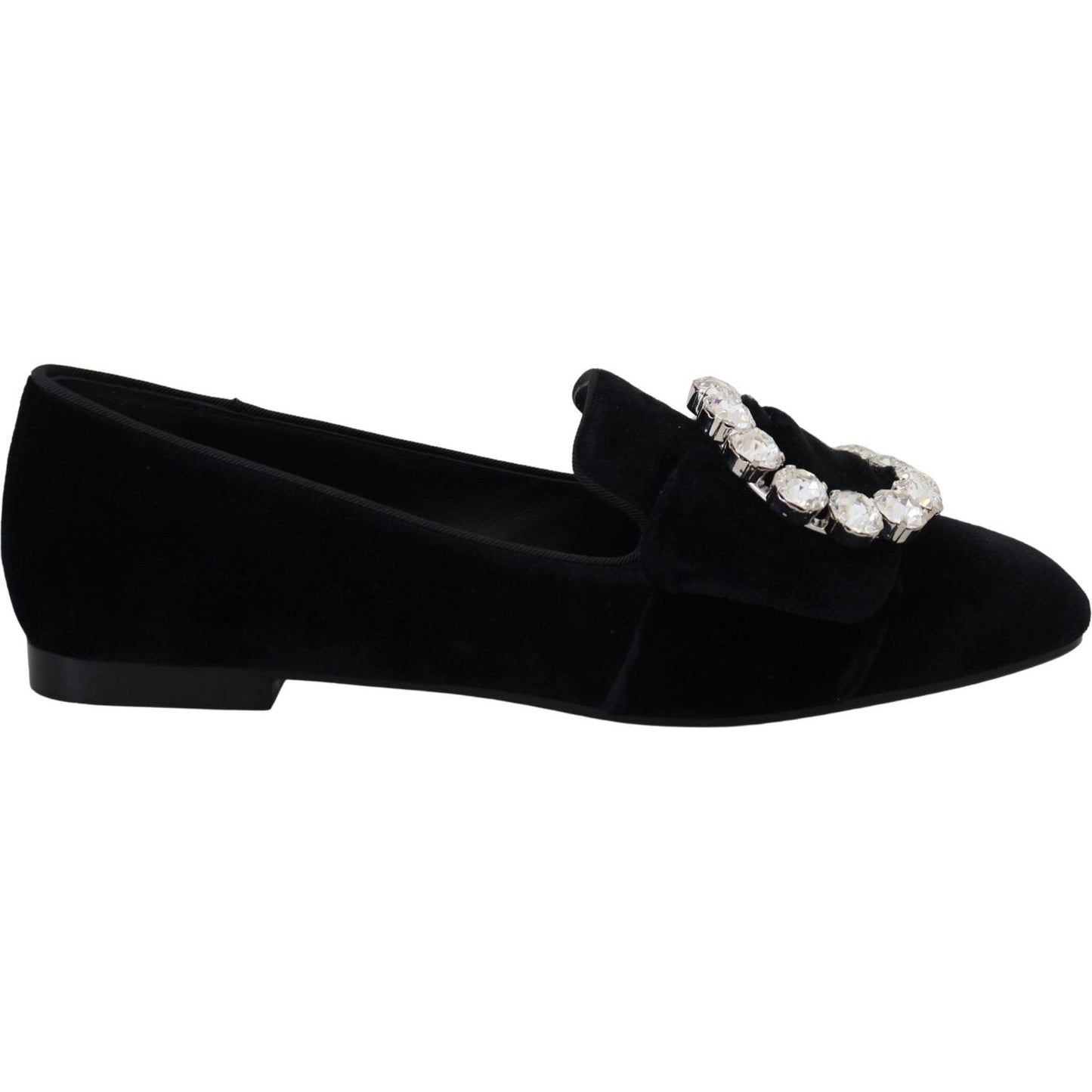 Dolce & Gabbana Chic Velvet Crystal-Embellished Loafers Dolce & Gabbana