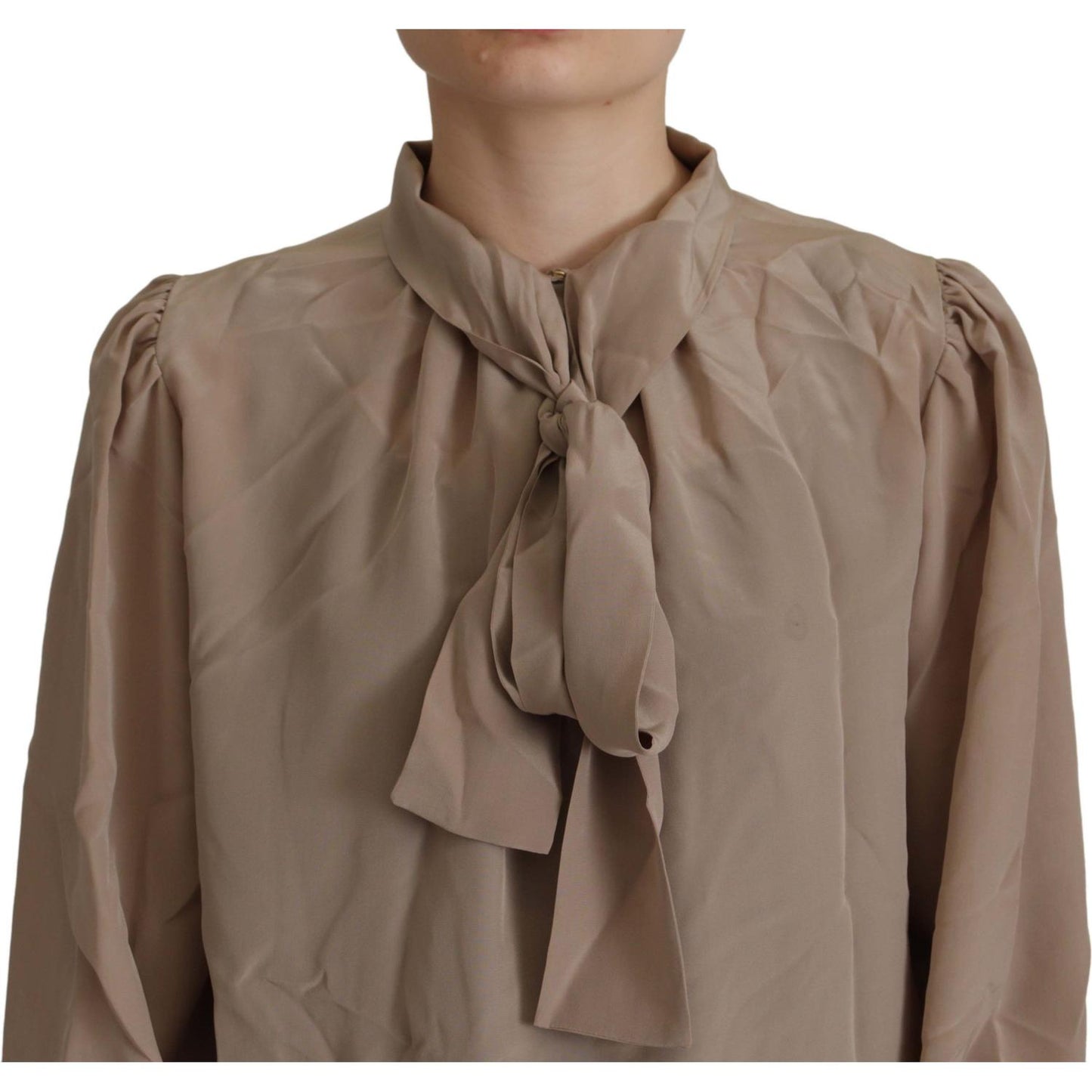 Dolce & Gabbana Elegant Silk Ascot Collar Blouse Dolce & Gabbana