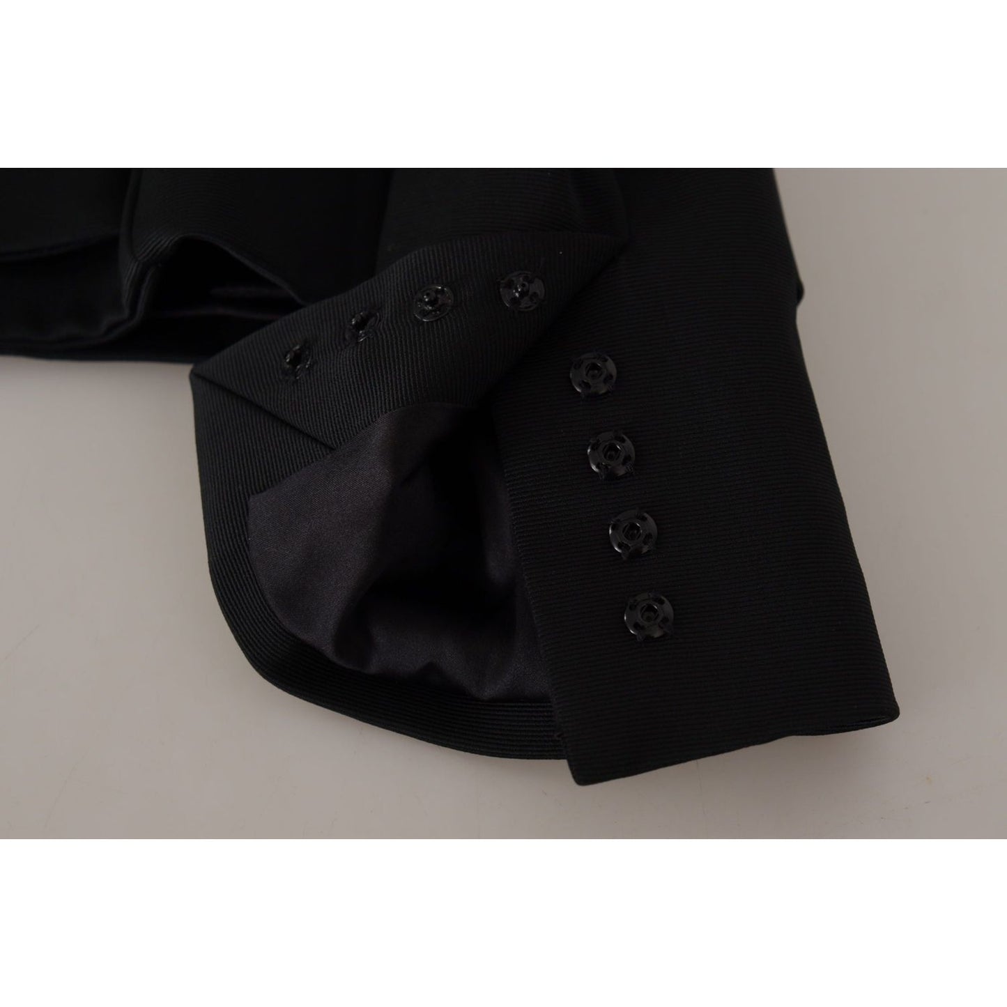 Dolce & Gabbana Sleek Black Snap Jacket with Silk Lining Dolce & Gabbana