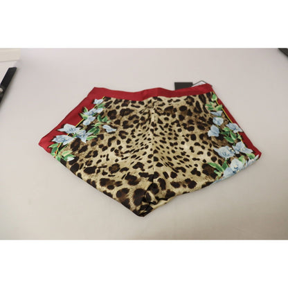 Dolce & Gabbana Multicolor Leopard Flora Printed Mid Waist Trouser Pants
