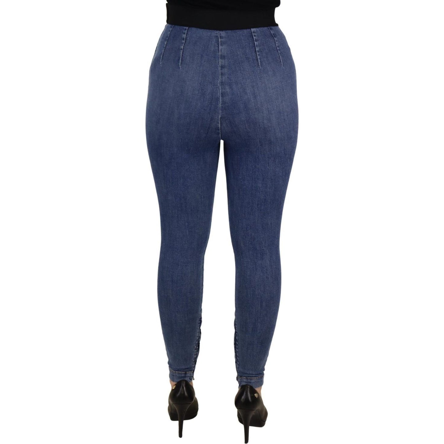 Dolce & Gabbana Blue High Waist Stretchable Skinny Pants Jeans Dolce & Gabbana