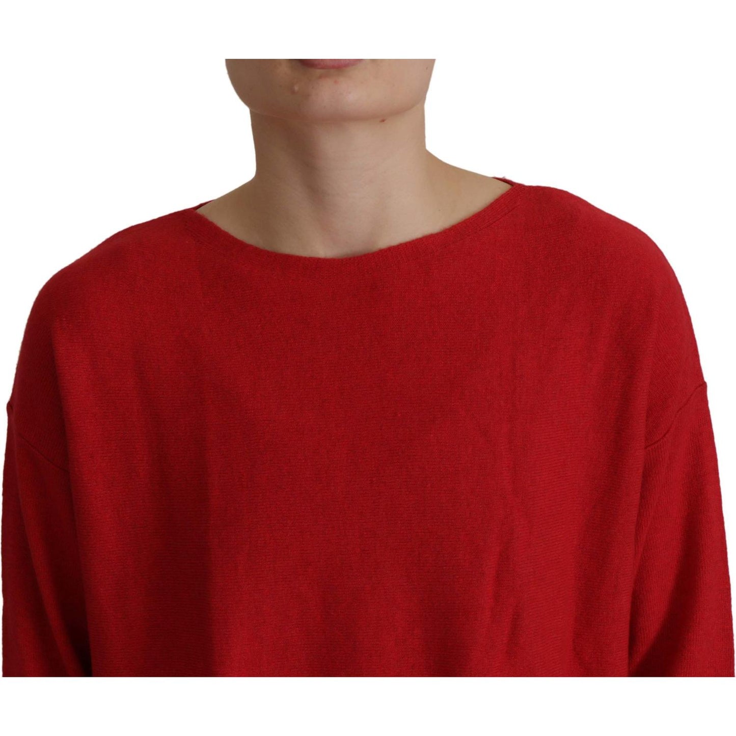 Dolce & Gabbana Elegant Red Wool Blend Knit Sweater Dolce & Gabbana