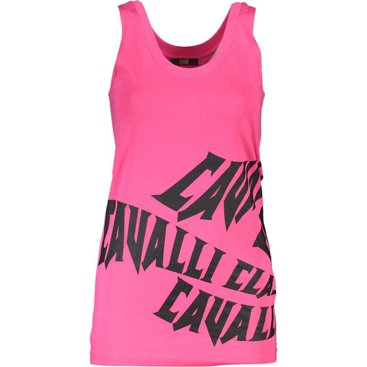 Cavalli Class Pink Cotton Women Top Cavalli Class