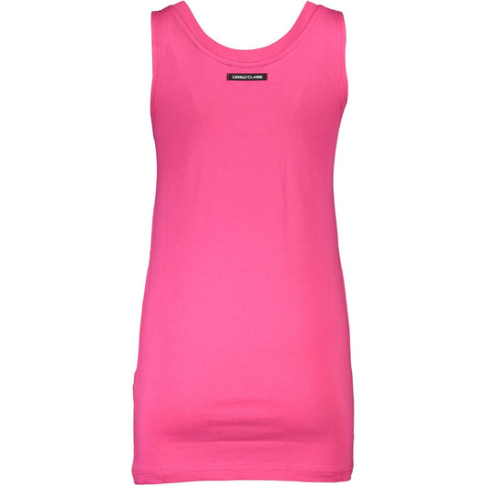 Cavalli Class Pink Cotton Women Tank Top Cavalli Class