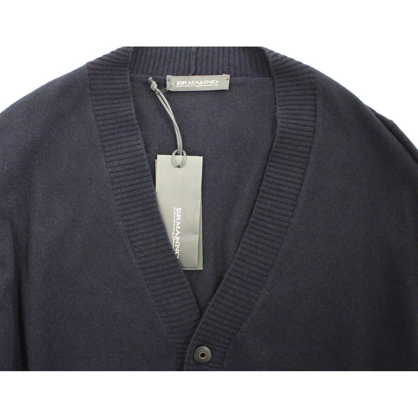 Ermanno Scervino Chic Blue Wool Blend Cardigan Sweater Ermanno Scervino