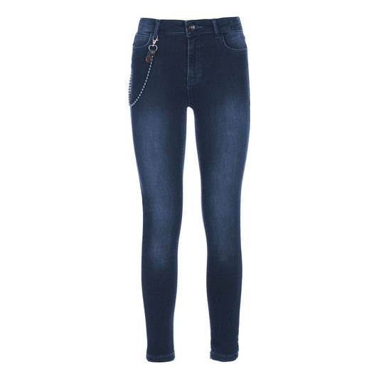 Imperfect Chic Lightly Washed Blue Slim-Fit Jeans with Chain Detail Imperfect