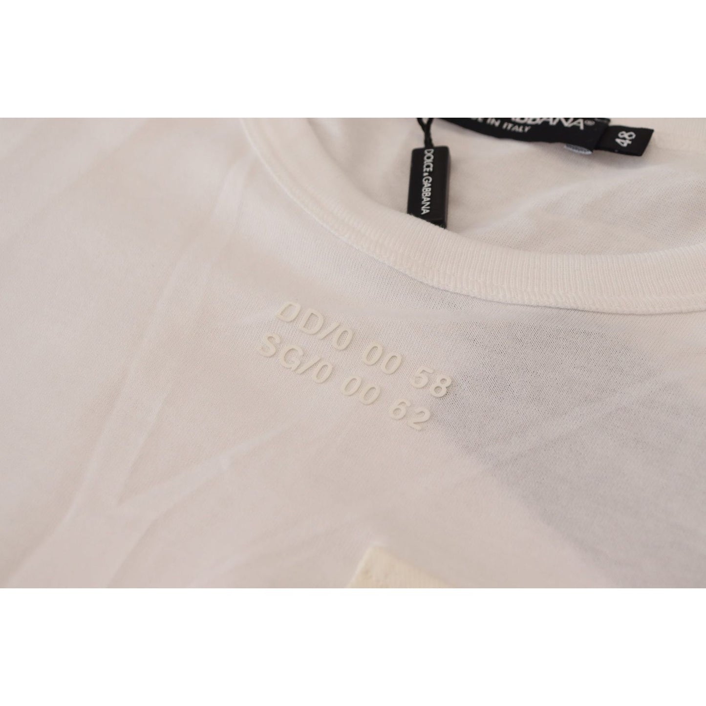 Dolce & Gabbana Elegant White Cotton Tee with DG Chest Pocket Dolce & Gabbana