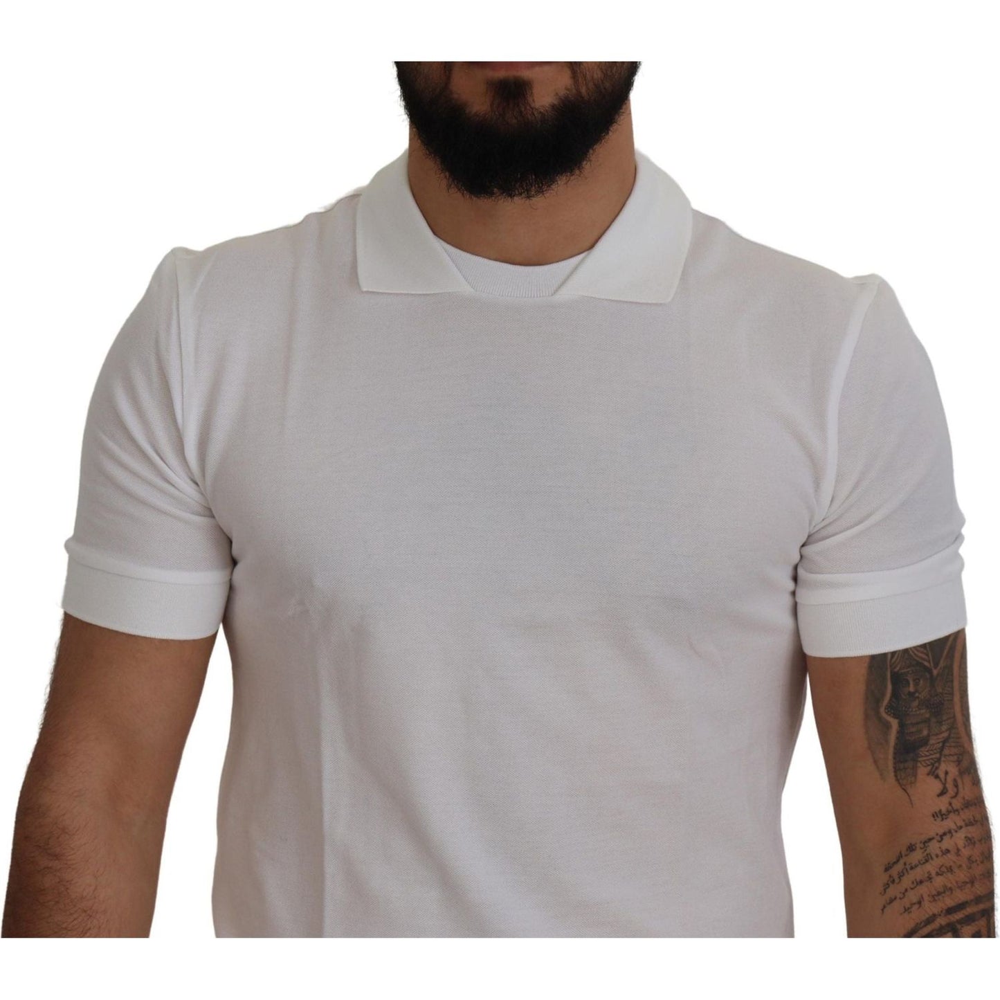 Dolce & Gabbana Elegant White Cotton Polo T-Shirt Dolce & Gabbana