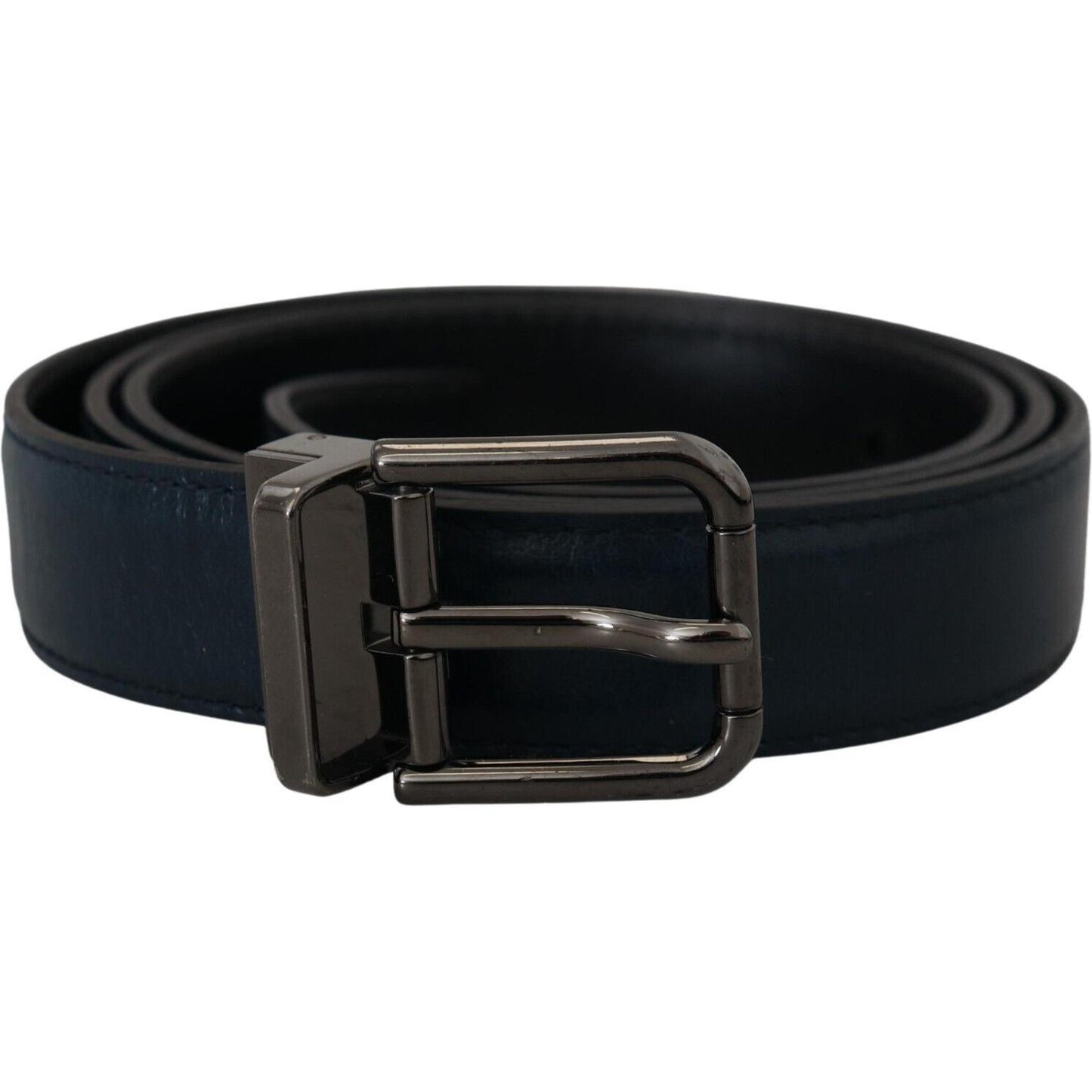 Dolce & Gabbana Elegant Dark Blue Leather Belt Dolce & Gabbana