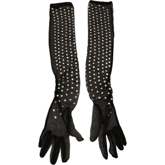 Dolce & Gabbana Elegant Elbow Length Black Gloves Dolce & Gabbana