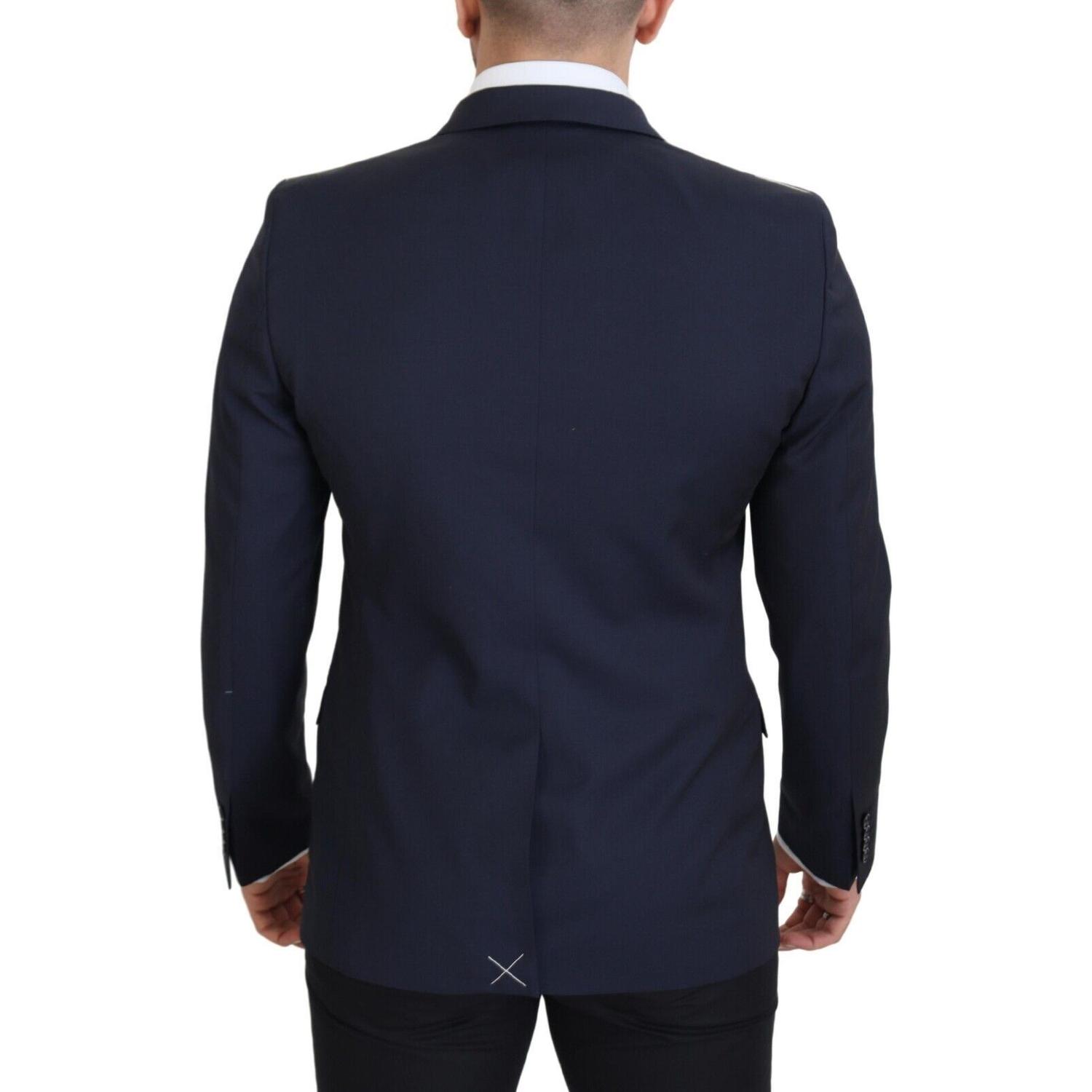 Dolce & Gabbana Dark Blue Wool Single Breasted MARTINI Blazer