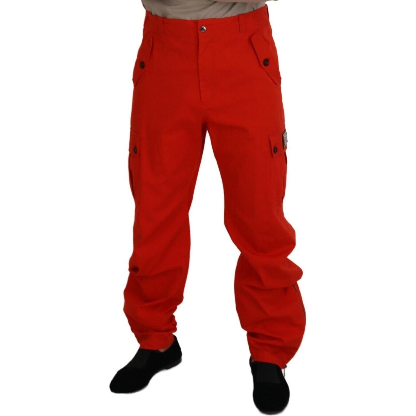 Dolce & Gabbana Elegant Red Cotton Blend Trousers Dolce & Gabbana