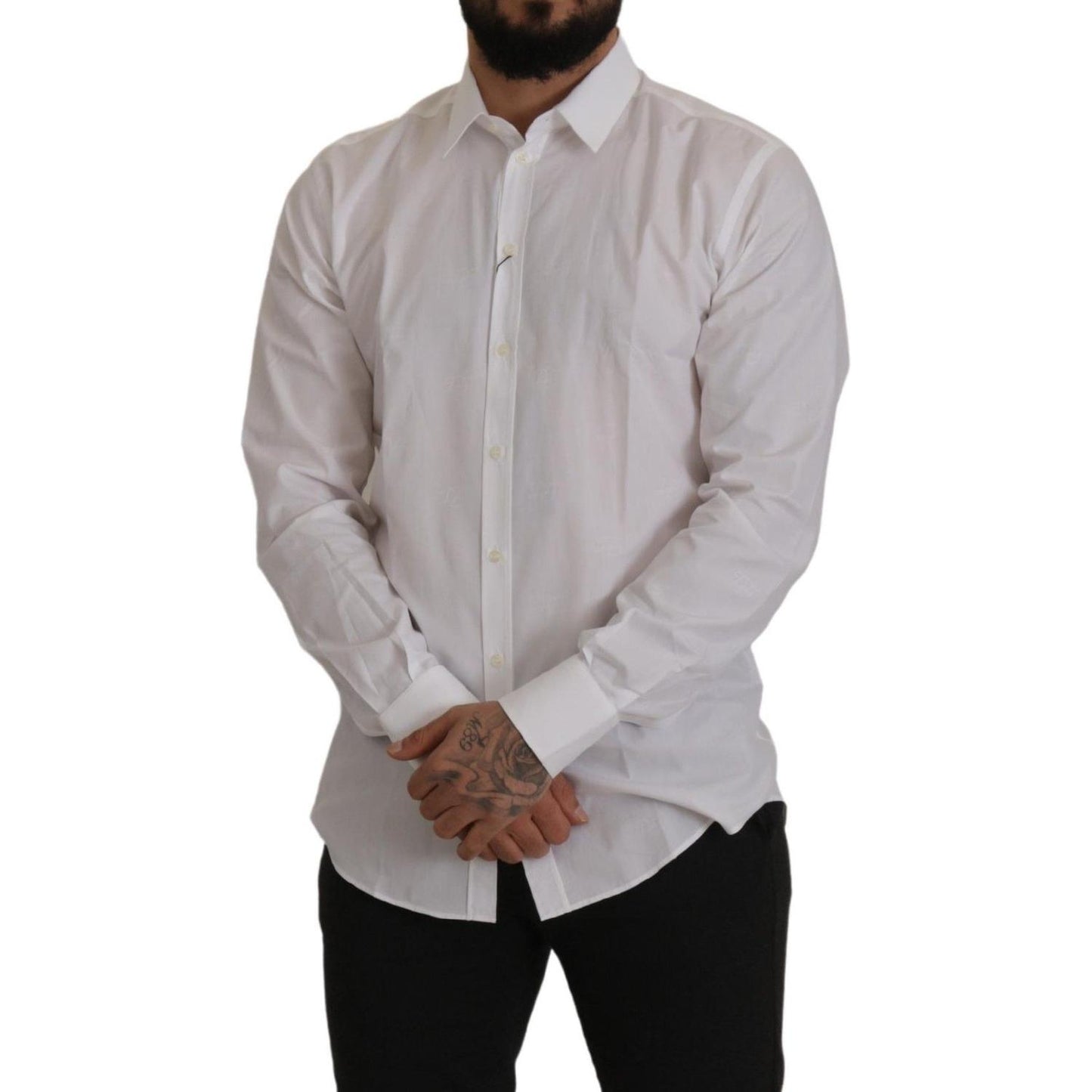 Dolce & Gabbana Elegant Slim Fit White Martini Dress Shirt Dolce & Gabbana