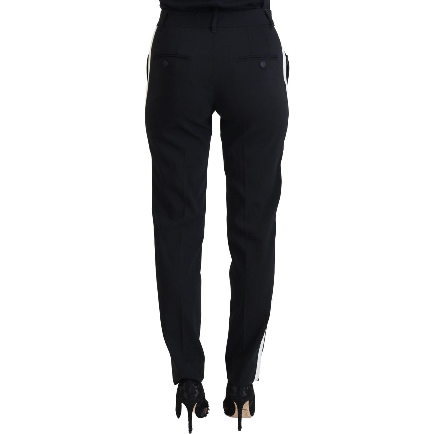 Dolce & Gabbana Elegant Black Wool-Silk Pants Dolce & Gabbana