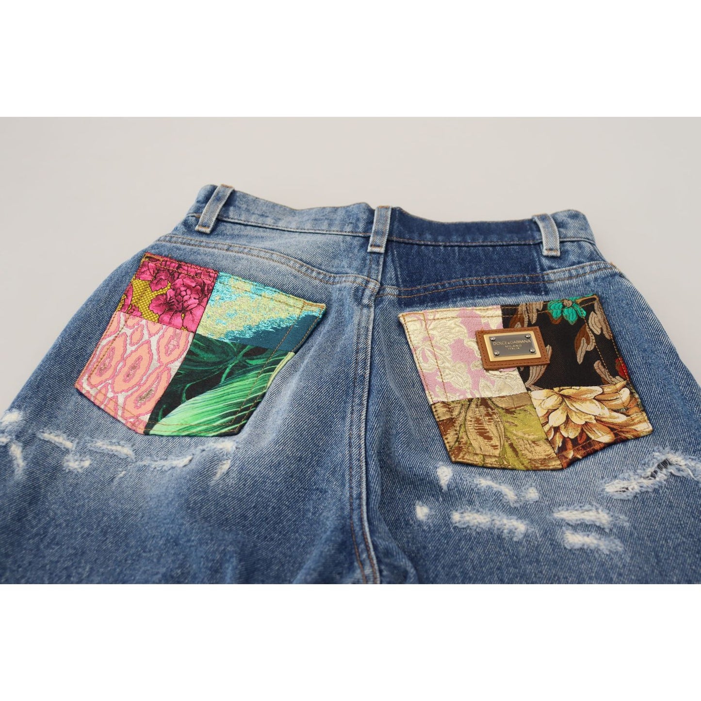 Dolce & Gabbana Chic Tattered Denim Pants - Indigo Essence Dolce & Gabbana