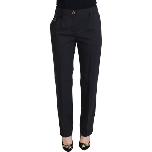 Dolce & Gabbana Chic Grey Wool Blend Pants for Elevated Style Dolce & Gabbana