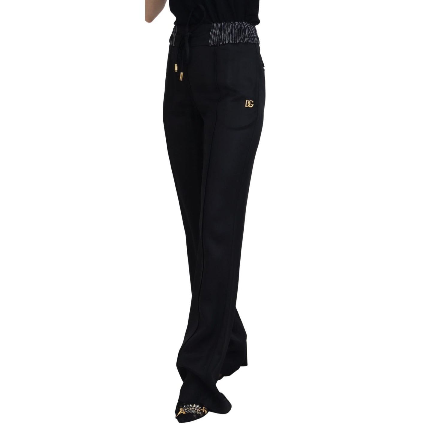 Dolce & Gabbana Black Straight Fit Cotton Pants