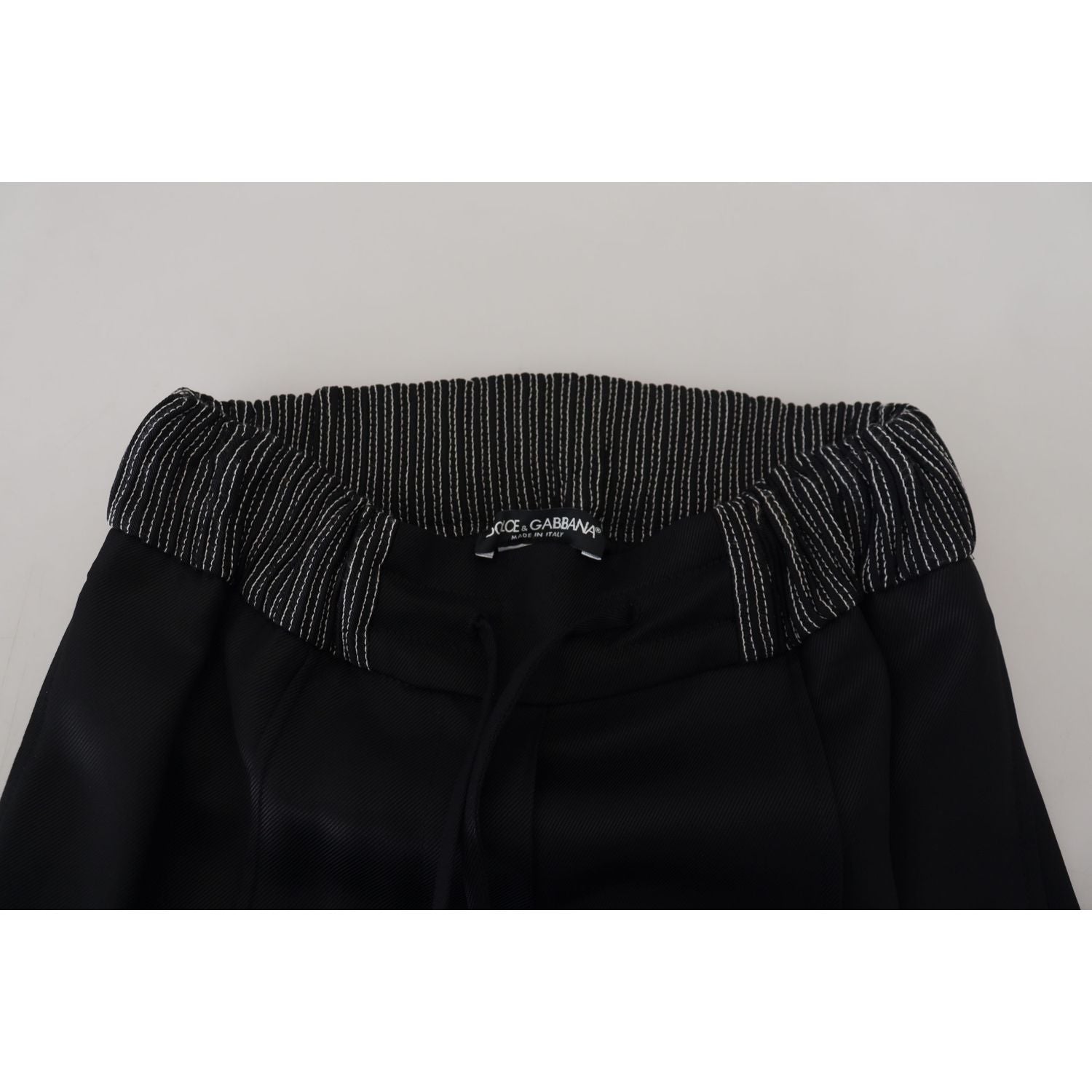 Dolce & Gabbana Black Straight Fit Cotton Pants