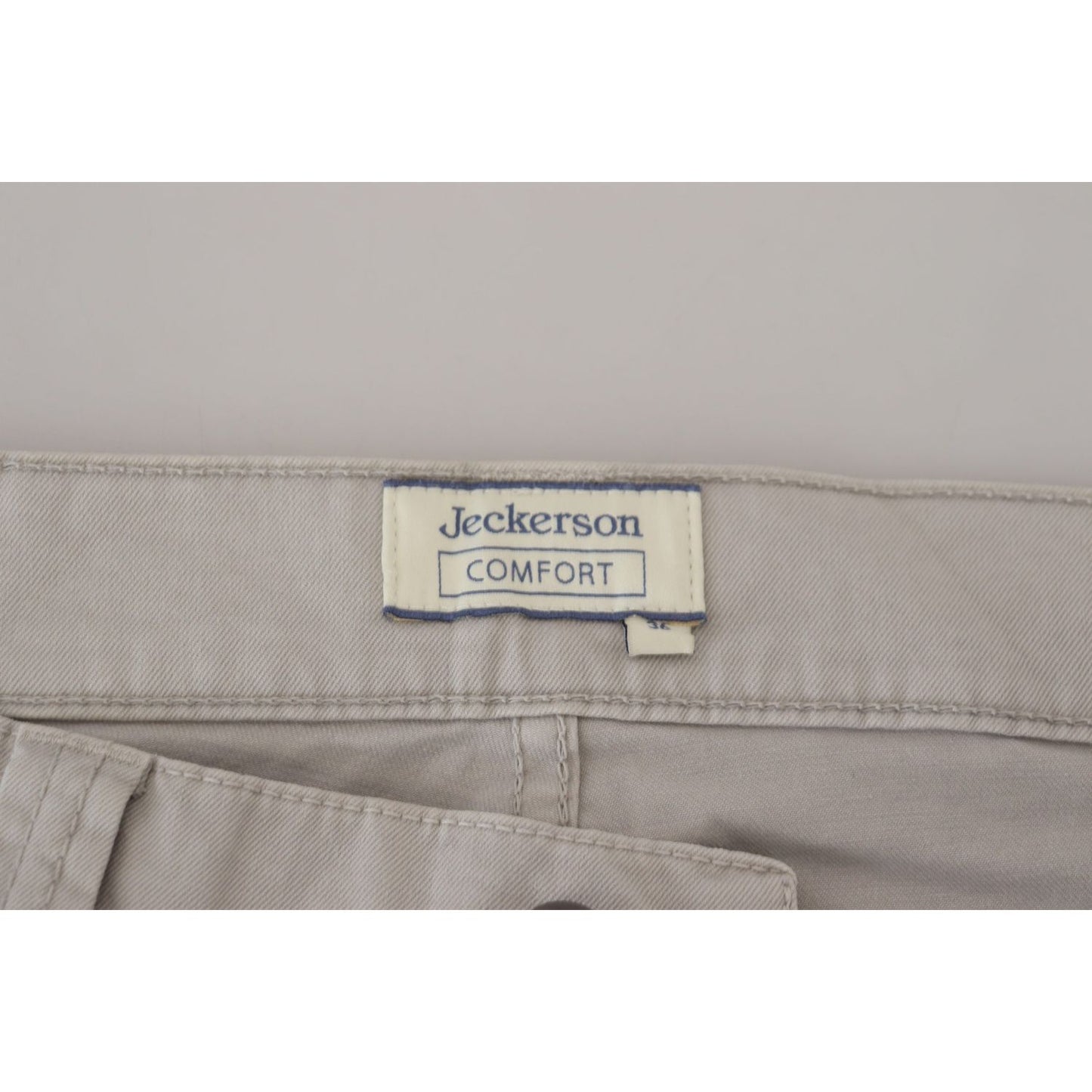 Jeckerson Elegant Gray Cotton Blend Pants Jeckerson