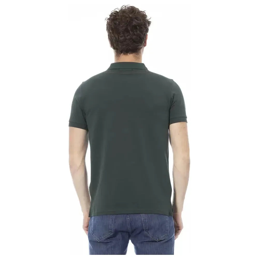 Baldinini Trend Green Cotton Men Polo Shirt