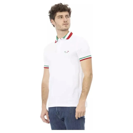 Baldinini Trend White Cotton Men Polo Baldinini Trend