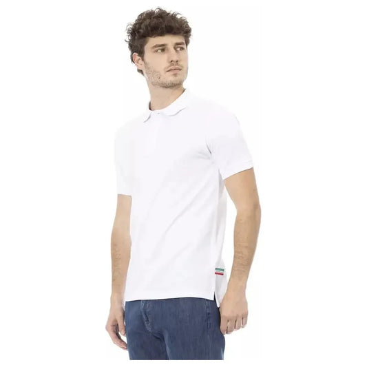 Baldinini Trend White Cotton Men Polo Baldinini Trend