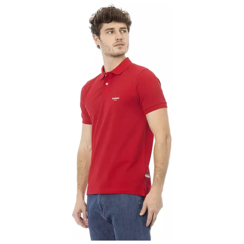 Baldinini Trend Red Cotton Men Polo Baldinini Trend