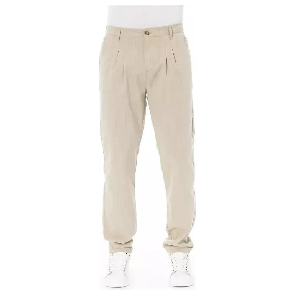 Baldinini Trend Beige Cotton Men Chino Pants Baldinini Trend