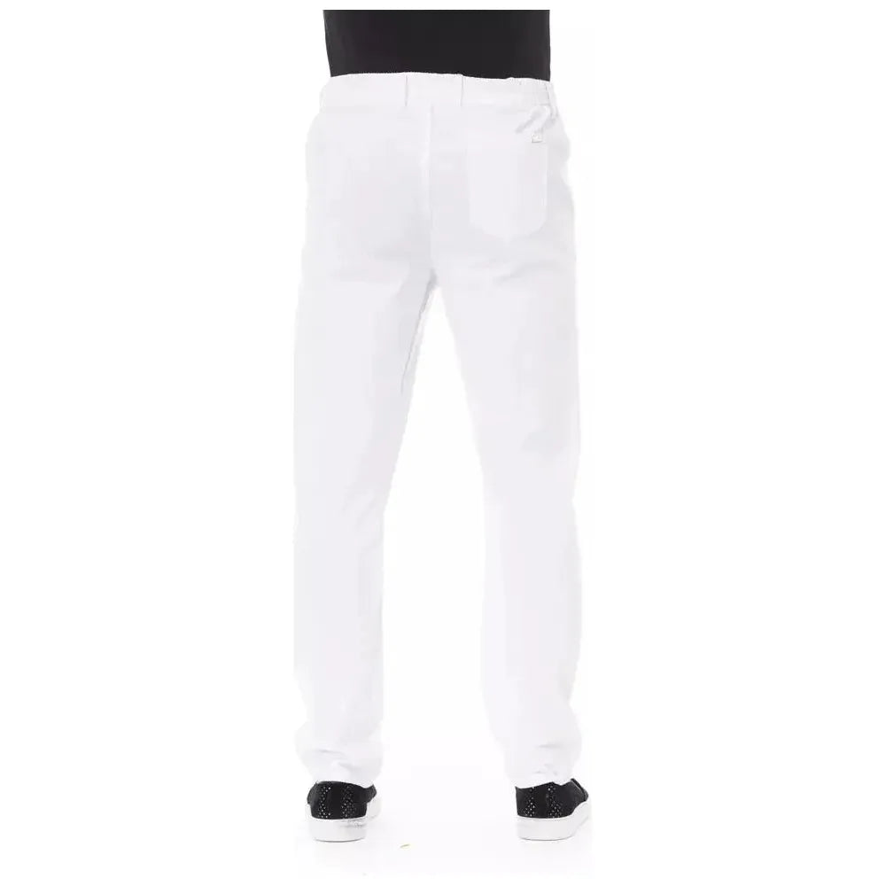 Baldinini Trend White Cotton Men Trouser Baldinini Trend