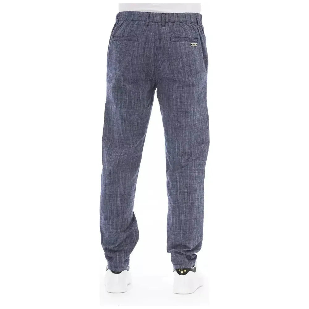 Baldinini Trend Blue Cotton Men Chino Pants Baldinini Trend