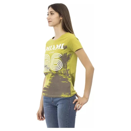 Trussardi Action Green Cotton Women T-Shirt Trussardi Action