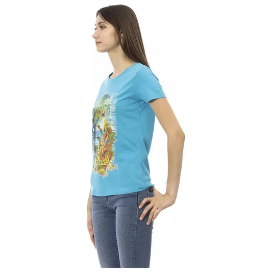 Trussardi Action Light Blue Cotton Women T-Shirt Trussardi Action